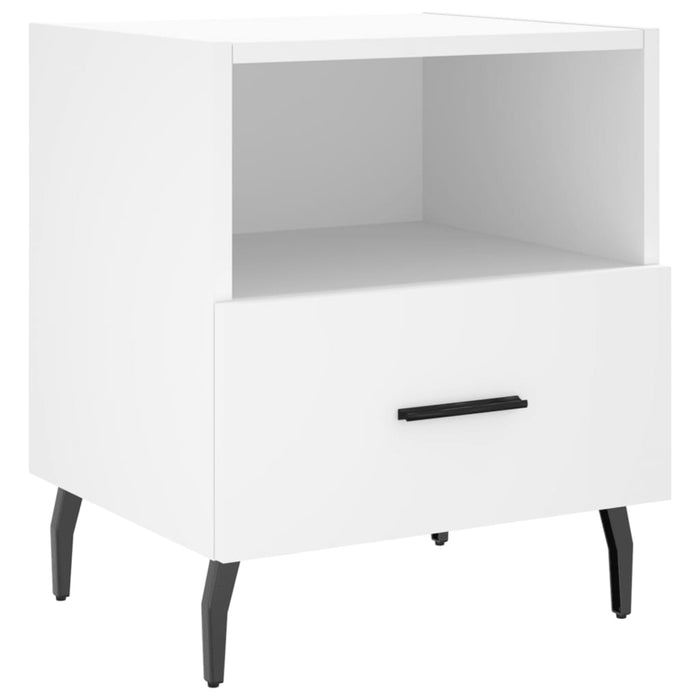 Bedside Cabinet White 40x35x47.5 cm Engineered Wood