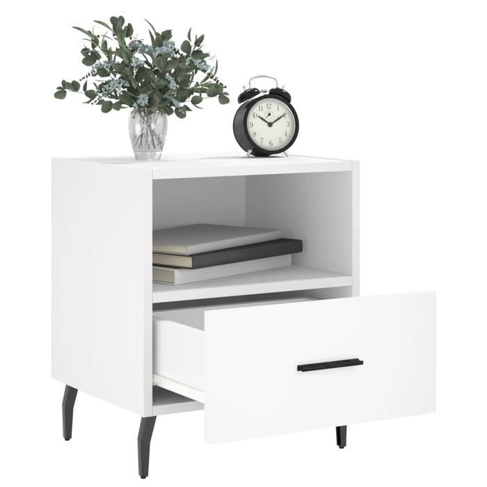 Bedside Cabinet White 40x35x47.5 cm Engineered Wood