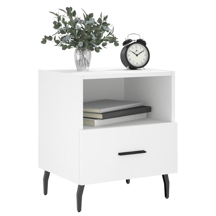 Bedside Cabinet White 40x35x47.5 cm Engineered Wood