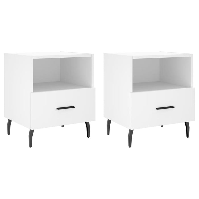 Bedside Cabinets 2 pcs White 40x35x47.5 cm Engineered Wood