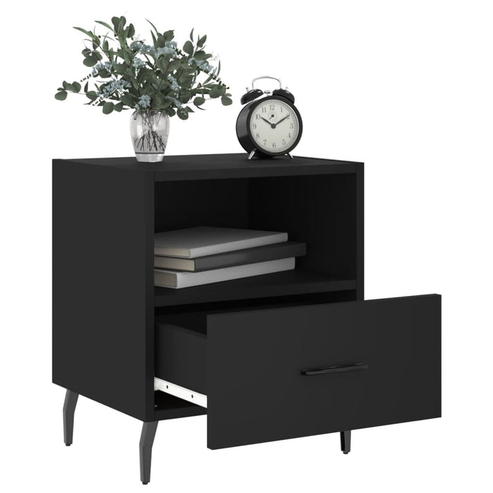 Bedside Cabinets 2 pcs Black 40x35x47.5 cm Engineered Wood