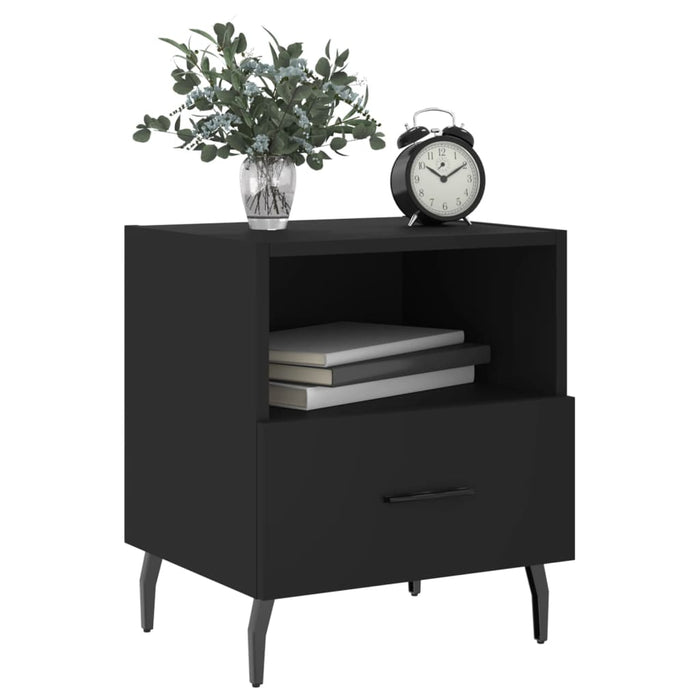 Bedside Cabinets 2 pcs Black 40x35x47.5 cm Engineered Wood