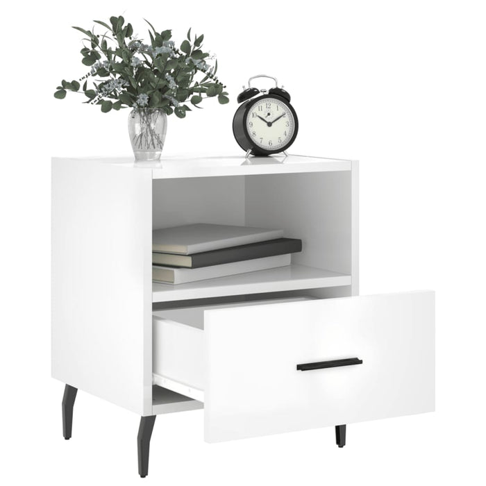 Bedside Cabinets 2 pcs High Gloss White 40x35x47.5 cm Engineered Wood