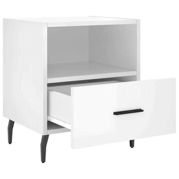 Bedside Cabinets 2 pcs High Gloss White 40x35x47.5 cm Engineered Wood