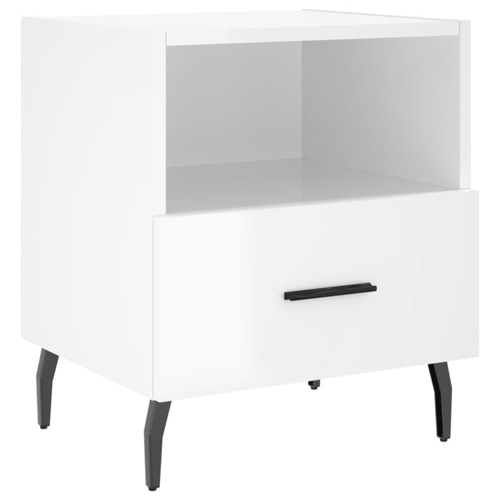 Bedside Cabinets 2 pcs High Gloss White 40x35x47.5 cm Engineered Wood