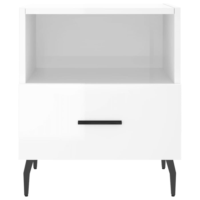 Bedside Cabinets 2 pcs High Gloss White 40x35x47.5 cm Engineered Wood