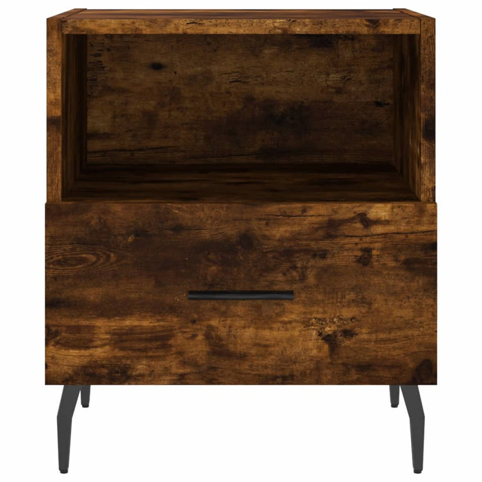 Bedside Cabinet Smoked Oak 40x35x47.5 cm Engineered Wood