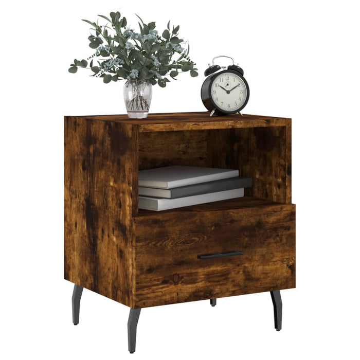 Bedside Cabinet Smoked Oak 40x35x47.5 cm Engineered Wood