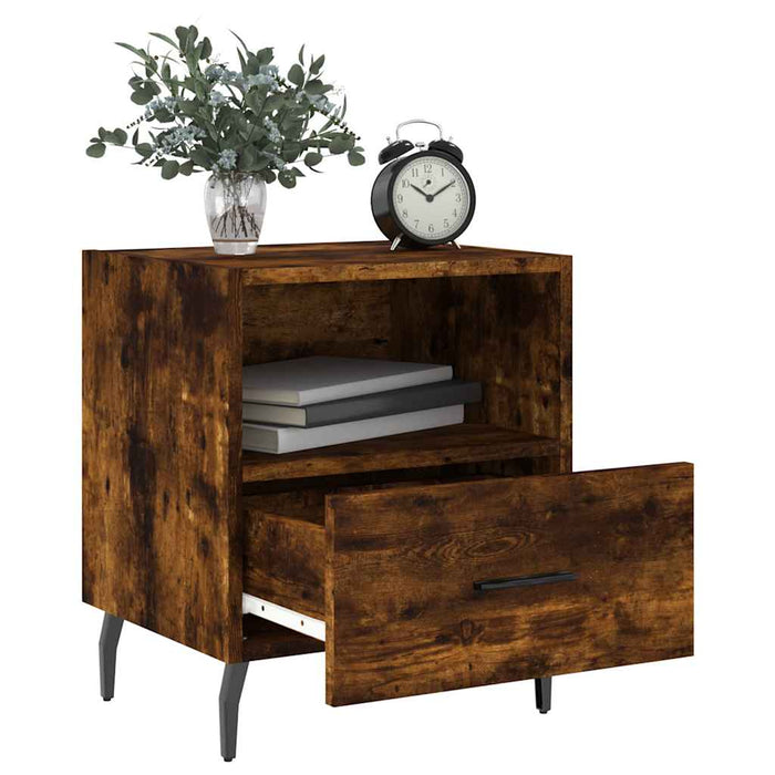 Bedside Cabinets 2 pcs Smoked Oak 40x35x47.5 cm Engineered Wood