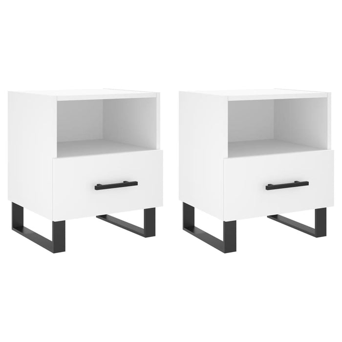 Bedside Cabinets 2 pcs White 40x35x47.5 cm Engineered Wood