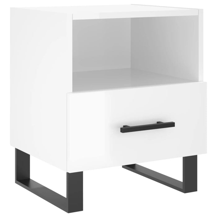 Bedside Cabinets 2 pcs High Gloss White 40x35x47.5 cm Engineered Wood