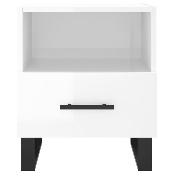 Bedside Cabinets 2 pcs High Gloss White 40x35x47.5 cm Engineered Wood