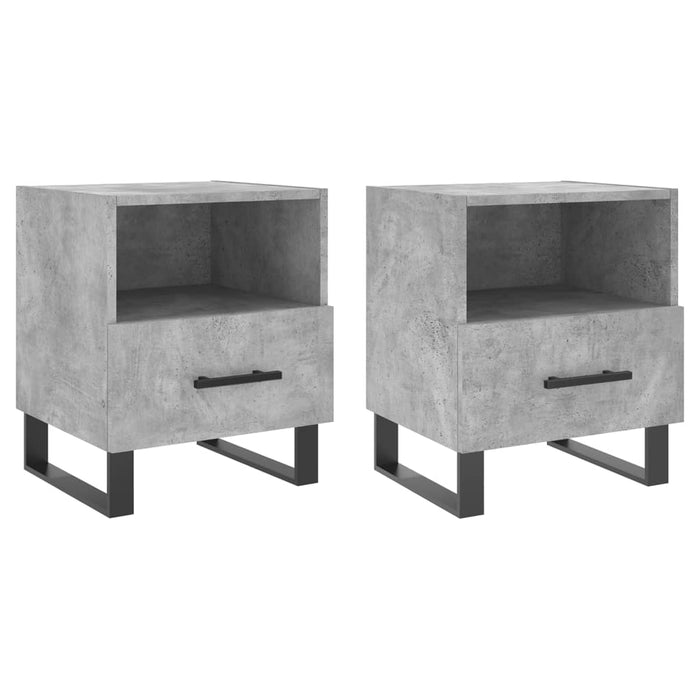 Bedside Cabinets 2 pcs Concrete Grey 40x35x47.5 cm Engineered Wood