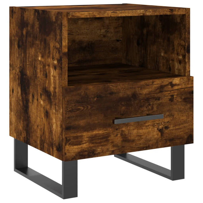 Bedside Cabinet Smoked Oak 40x35x47.5 cm Engineered Wood