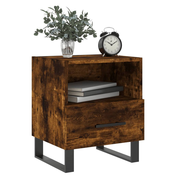 Bedside Cabinets 2 pcs Smoked Oak 40x35x47.5 cm Engineered Wood