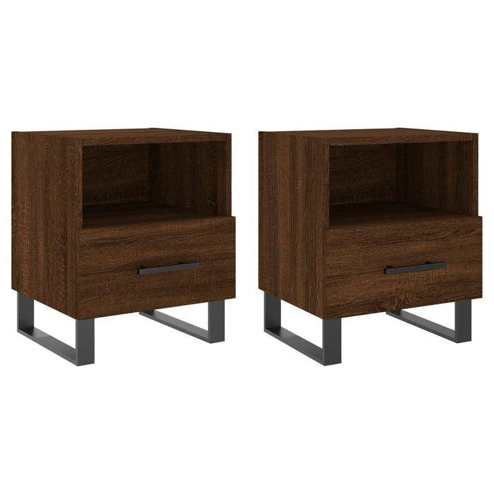 Bedside Cabinets 2 pcs Brown Oak 40x35x47.5 cm Engineered Wood