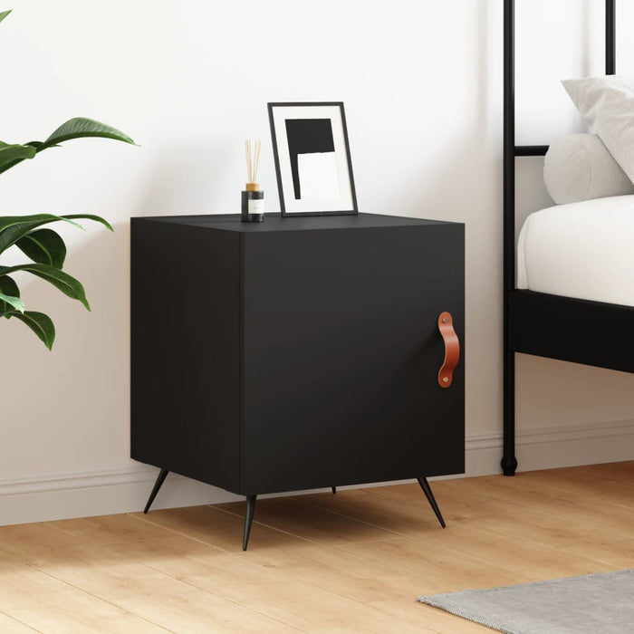 Bedside Cabinet Black 40x40x50 cm Engineered Wood