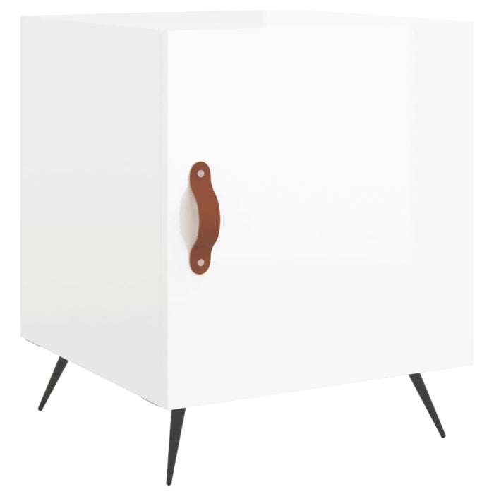 Bedside Cabinet High Gloss White 40x40x50 cm Engineered Wood