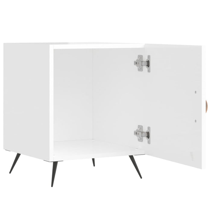 Bedside Cabinet High Gloss White 40x40x50 cm Engineered Wood