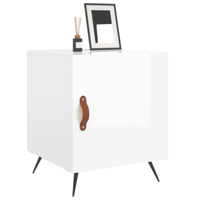 Bedside Cabinet High Gloss White 40x40x50 cm Engineered Wood