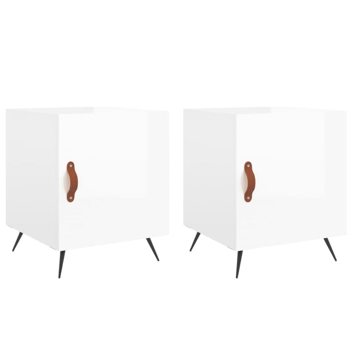 Bedside Cabinets 2 pcs High Gloss White 40x40x50 cm Engineered Wood