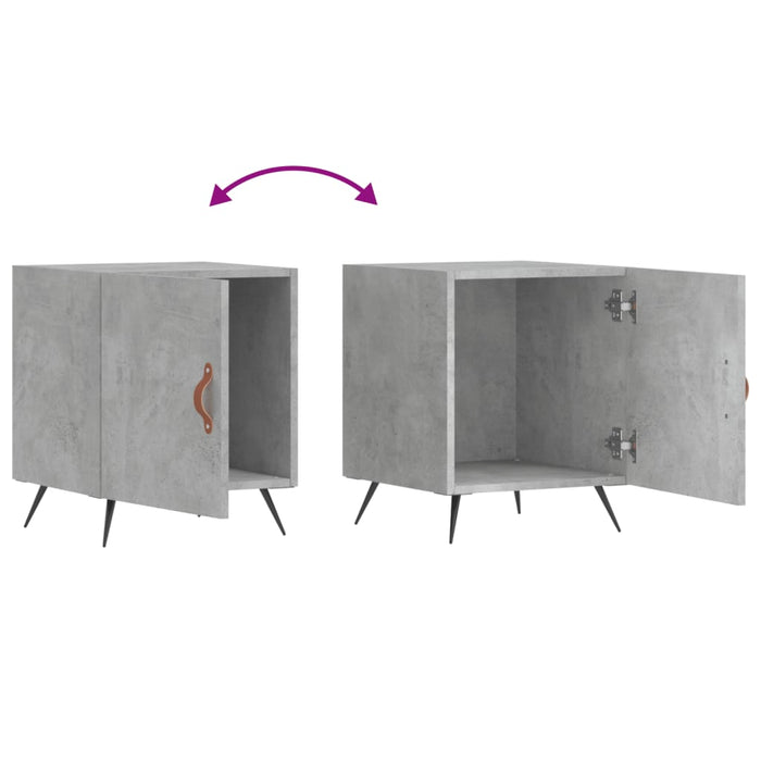 Bedside Cabinets 2 pcs Concrete Grey 40x40x50 cm Engineered Wood