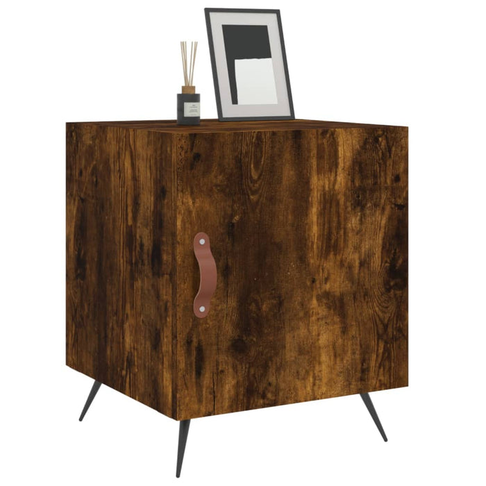 Bedside Cabinet Smoked Oak 40x40x50 cm Engineered Wood