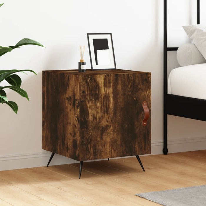 Bedside Cabinet Smoked Oak 40x40x50 cm Engineered Wood