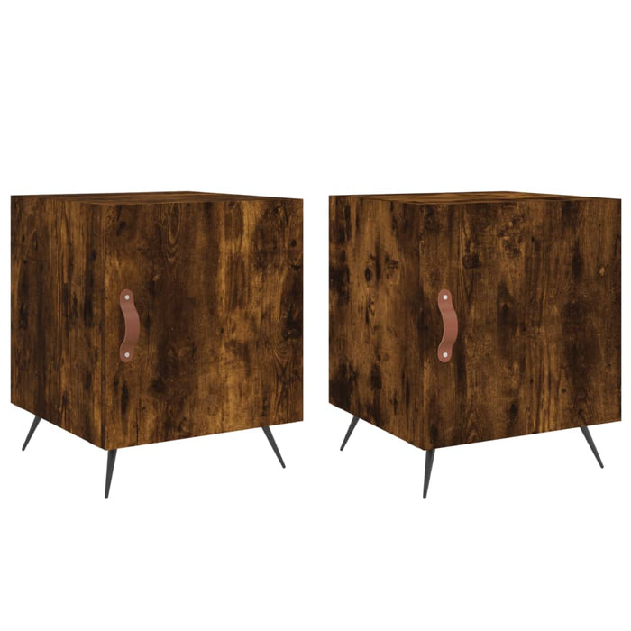 Bedside Cabinets 2 pcs Smoked Oak 40x40x50 cm Engineered Wood