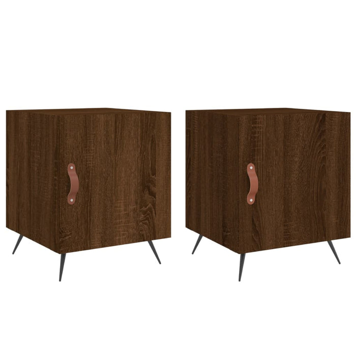 Bedside Cabinets 2 pcs Brown Oak 40x40x50 cm Engineered Wood