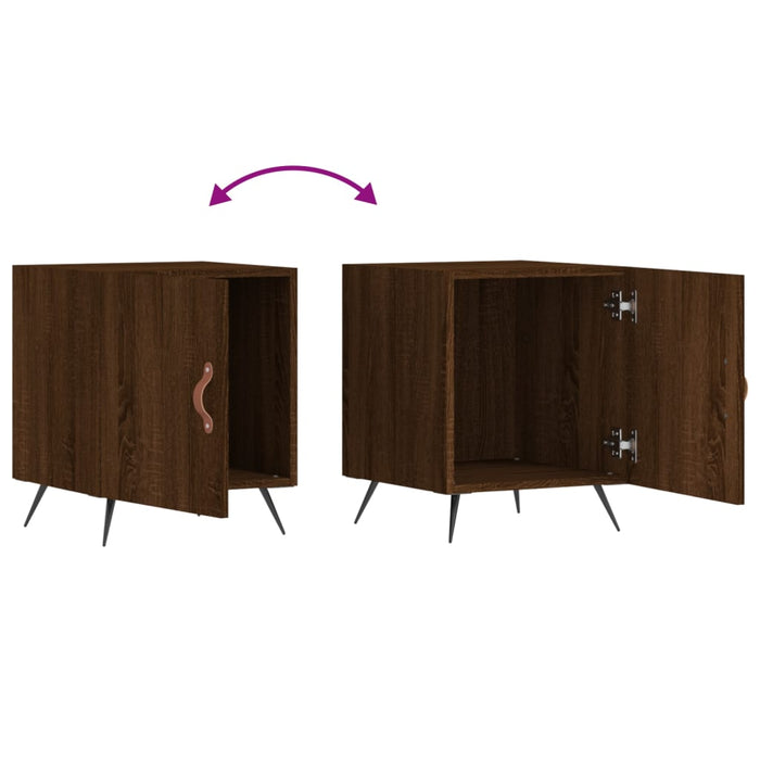 Bedside Cabinets 2 pcs Brown Oak 40x40x50 cm Engineered Wood