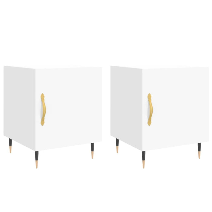 Bedside Cabinets 2 pcs White 40x40x50 cm Engineered Wood