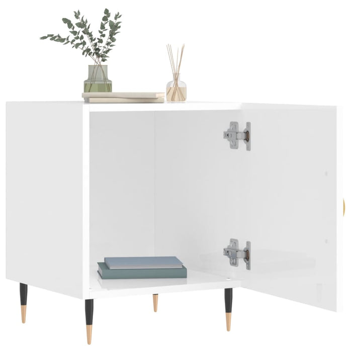 Bedside Cabinets 2 pcs High Gloss White 40x40x50 cm Engineered Wood