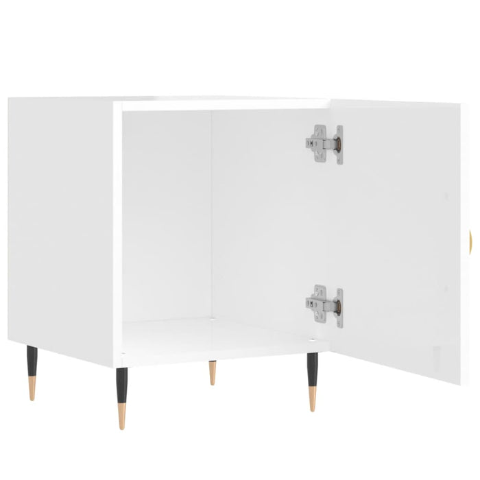 Bedside Cabinets 2 pcs High Gloss White 40x40x50 cm Engineered Wood