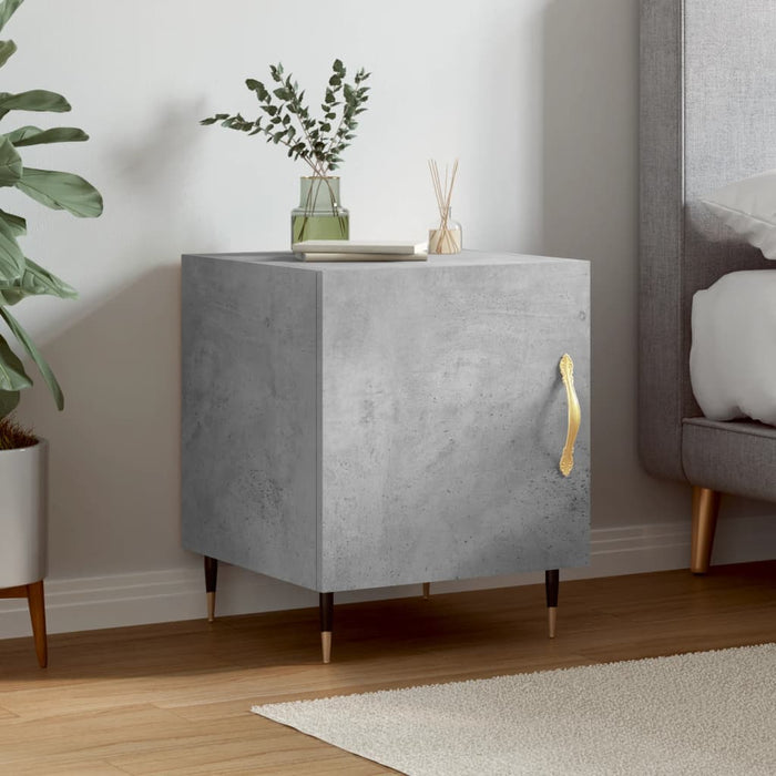 Bedside Cabinet Concrete Grey 40x40x50 cm Engineered Wood