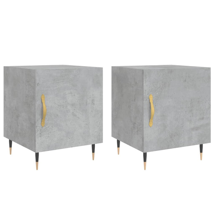 Bedside Cabinets 2 pcs Concrete Grey 40x40x50 cm Engineered Wood