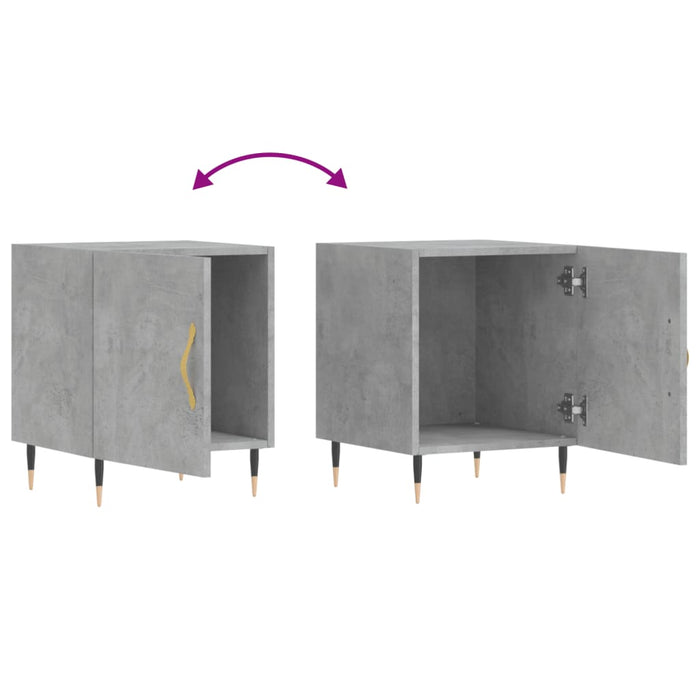 Bedside Cabinets 2 pcs Concrete Grey 40x40x50 cm Engineered Wood