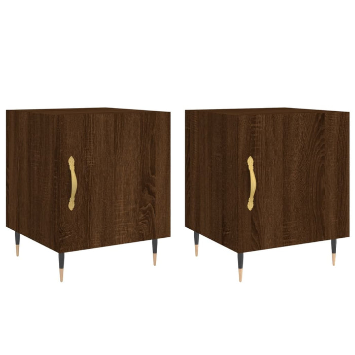 Bedside Cabinets 2 pcs Brown Oak 40x40x50 cm Engineered Wood