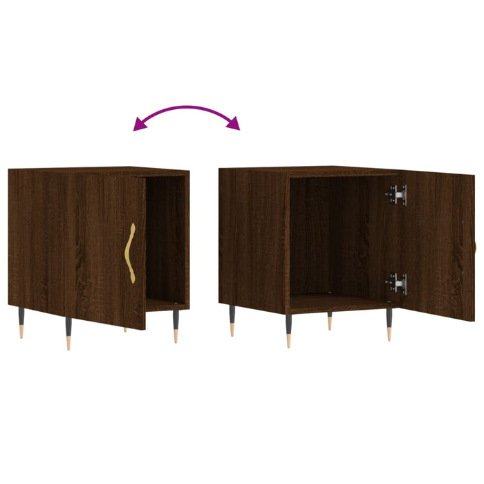 Bedside Cabinets 2 pcs Brown Oak 40x40x50 cm Engineered Wood