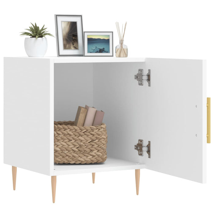 Bedside Cabinet White 40x40x50 cm Engineered Wood