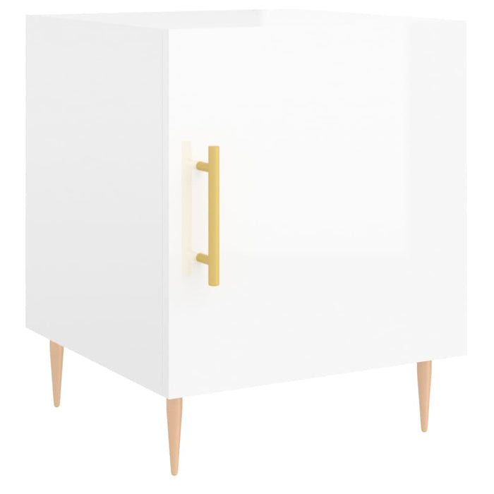 Bedside Cabinets 2 pcs High Gloss White 40x40x50 cm Engineered Wood