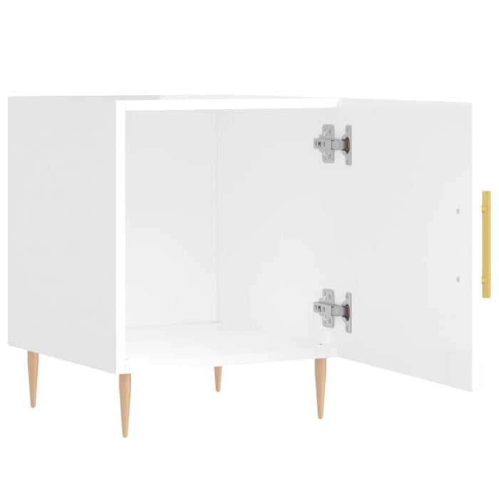 Bedside Cabinets 2 pcs High Gloss White 40x40x50 cm Engineered Wood