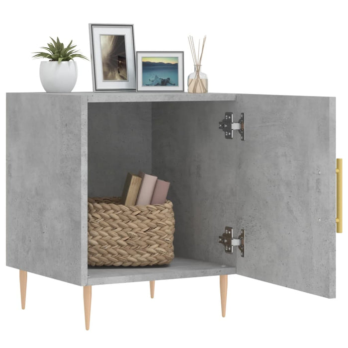 Bedside Cabinet Concrete Grey 40x40x50 cm Engineered Wood