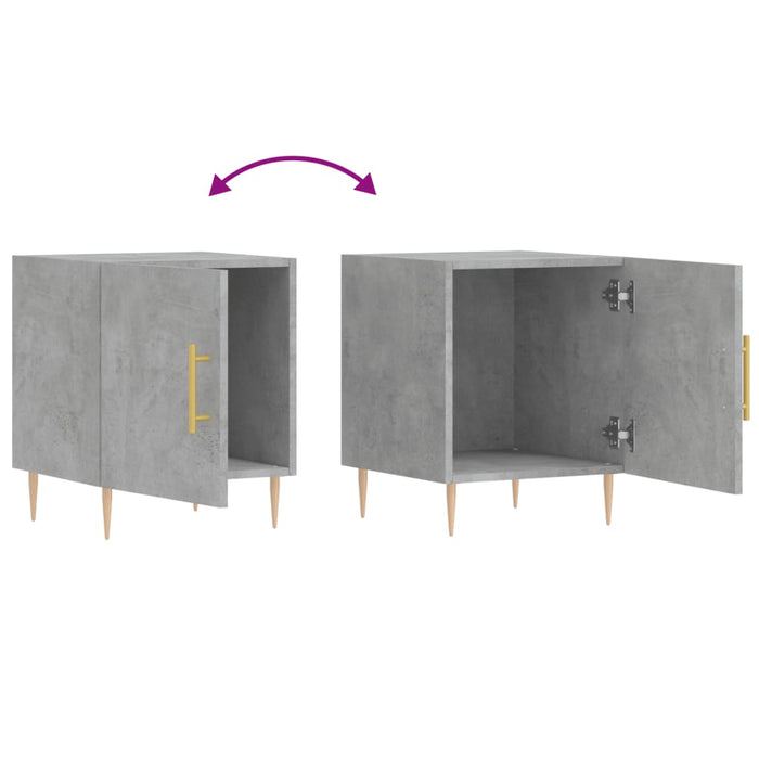 Bedside Cabinet Concrete Grey 40x40x50 cm Engineered Wood