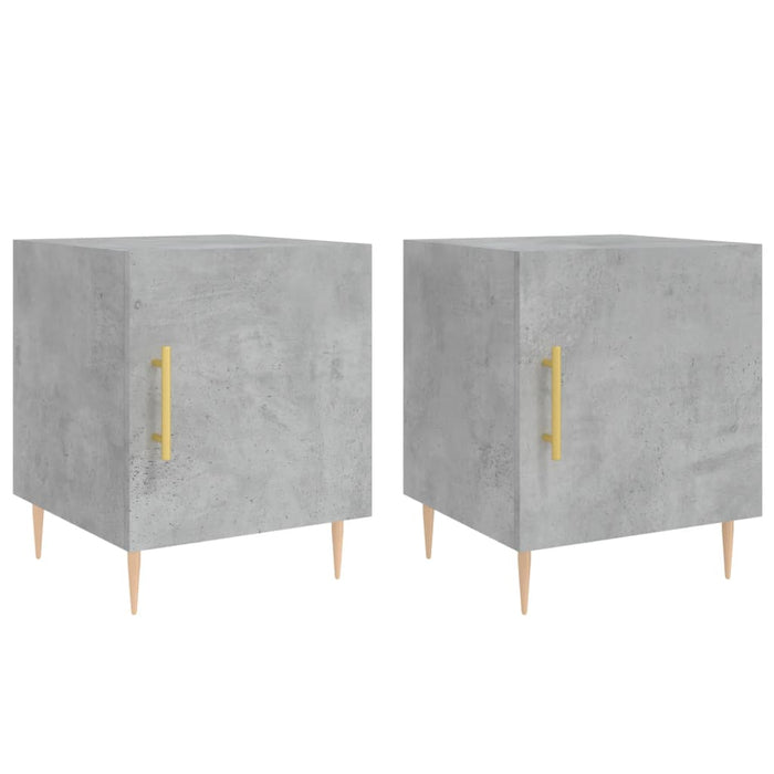 Bedside Cabinets 2 pcs Concrete Grey 40x40x50 cm Engineered Wood