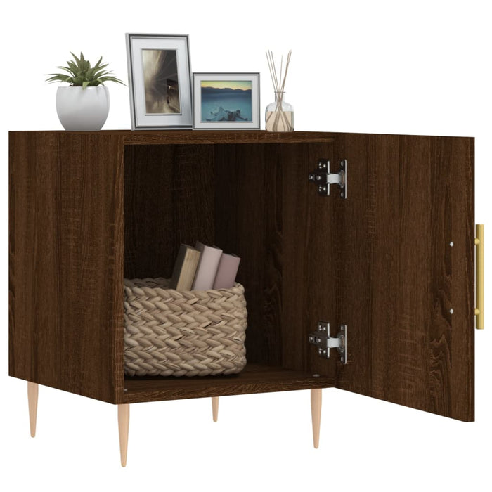 Bedside Cabinet Brown Oak 40x40x50 cm Engineered Wood