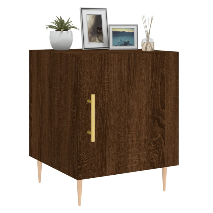 Bedside Cabinet Brown Oak 40x40x50 cm Engineered Wood