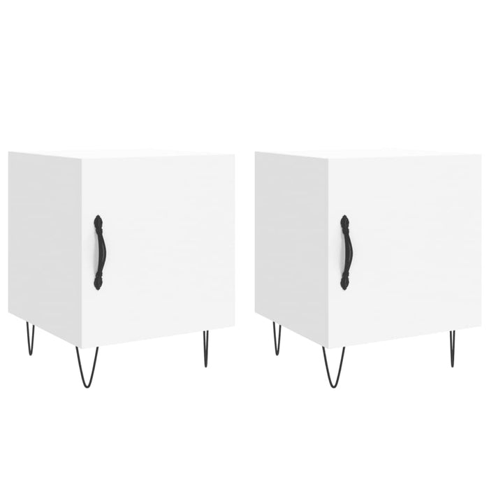 Bedside Cabinets 2 pcs White 40x40x50 cm Engineered Wood