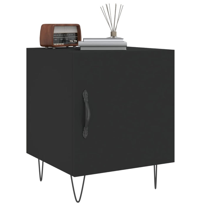 Bedside Cabinets 2 pcs Black 40x40x50 cm Engineered Wood