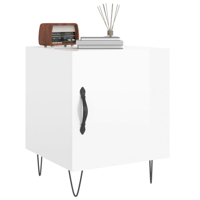 Bedside Cabinets 2 pcs High Gloss White 40x40x50 cm Engineered Wood